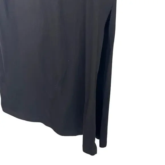 For Love Bell Journey Band Tee Dress L Black Graphic Side Slit Stretch - Picture 3 of 7